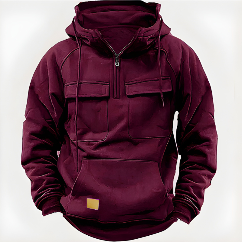 Herren Übergangsjacke mit Kapuze - rot