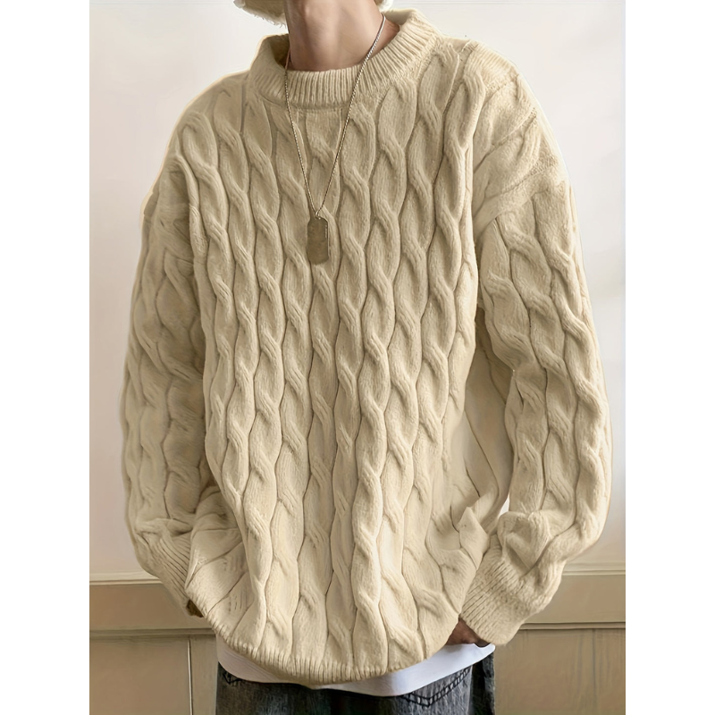 Herren Oversize Pullover mit langen Ärmeln - aprikose