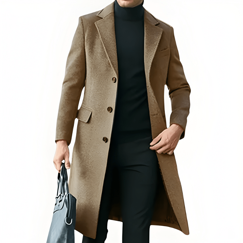 Wintermantel Herren mit klassischem Schnitt - khaki