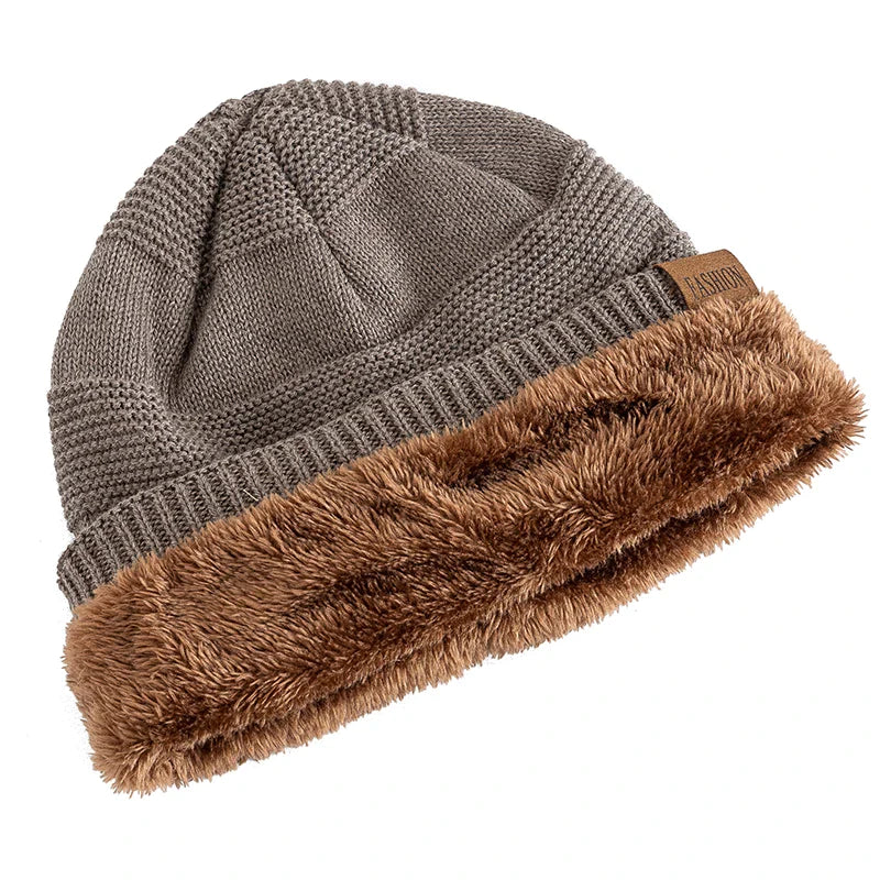 Herren Mütze Beanie mit Plüschfutter