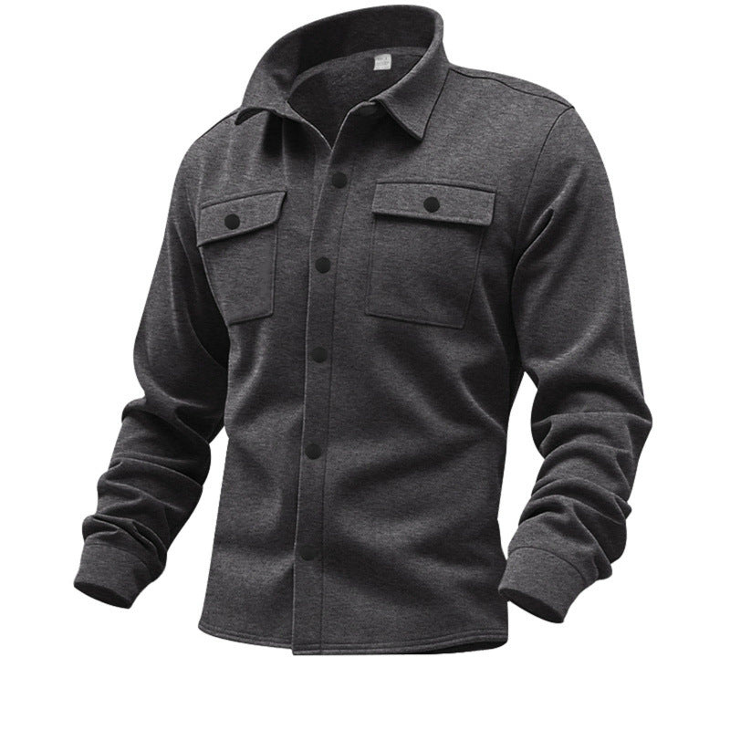 Herren Langarmhemd im Utility-Stil mit Taschen