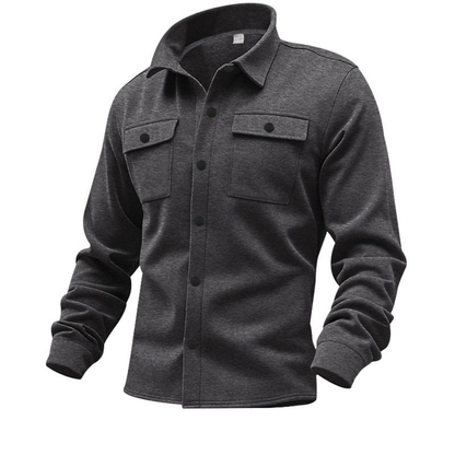 Herren Langarmhemd im Utility-Stil mit Taschen
