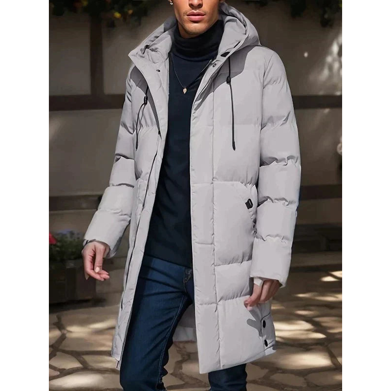 Herren Winterparka mit Kapuze - grau
