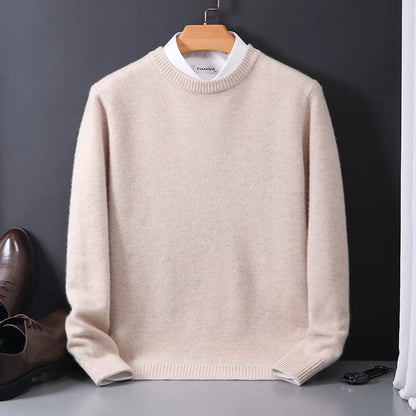 Herren Pullover mit Rundhalsausschnitt im Regular Fit - aprikose