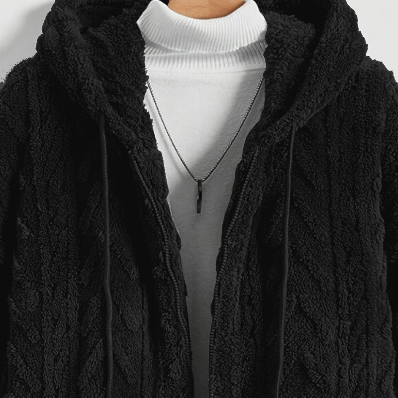 Winterjacke Herren im Cardigan-Design mit Kapuze