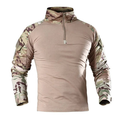 Herren Funktionshemd mit Viertel-Reißverschluss - khaki