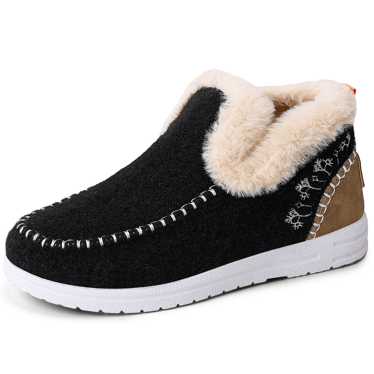 Herren Winterschuhe mit Futter - schwarz