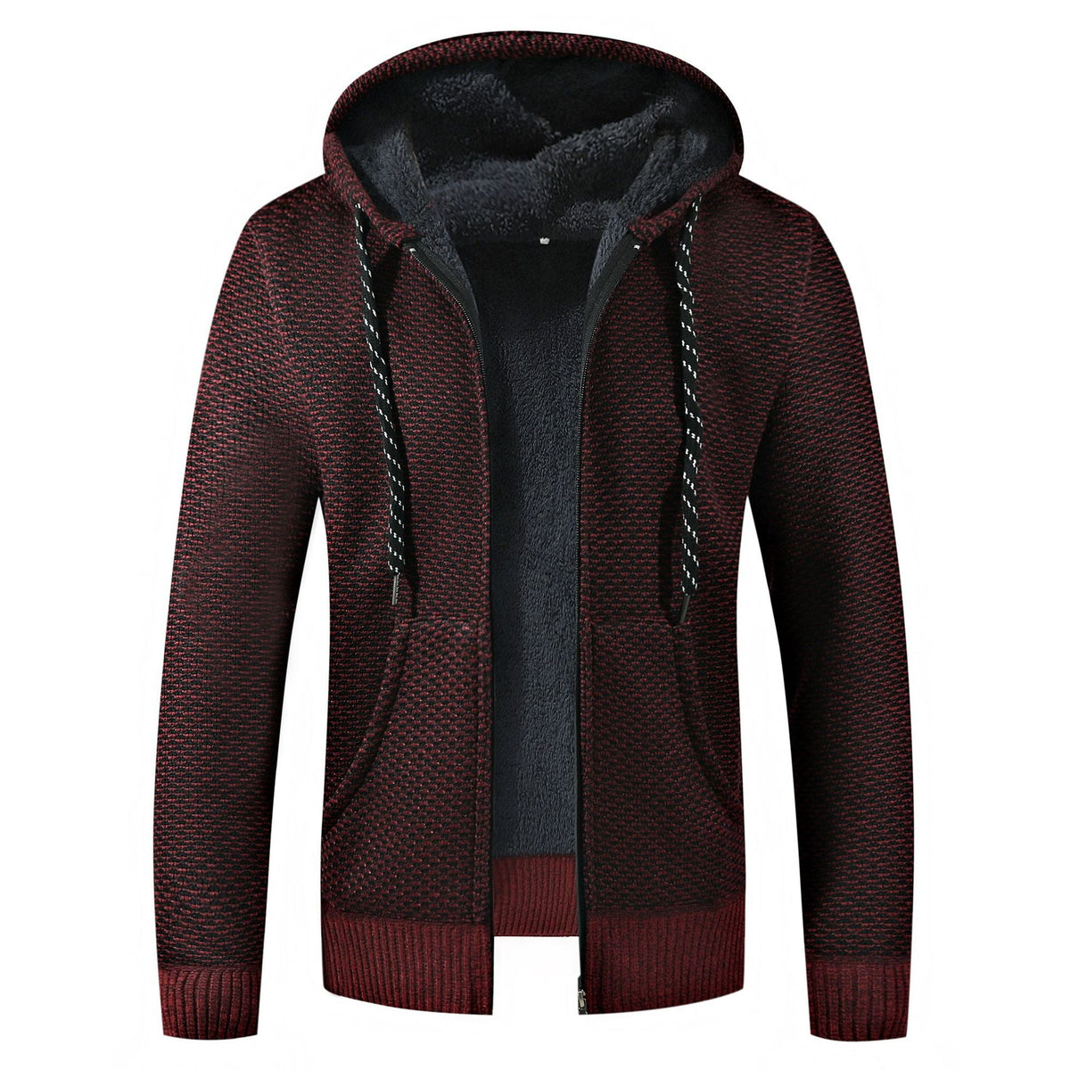 Herren Winterjacke mit Kapuze - rot