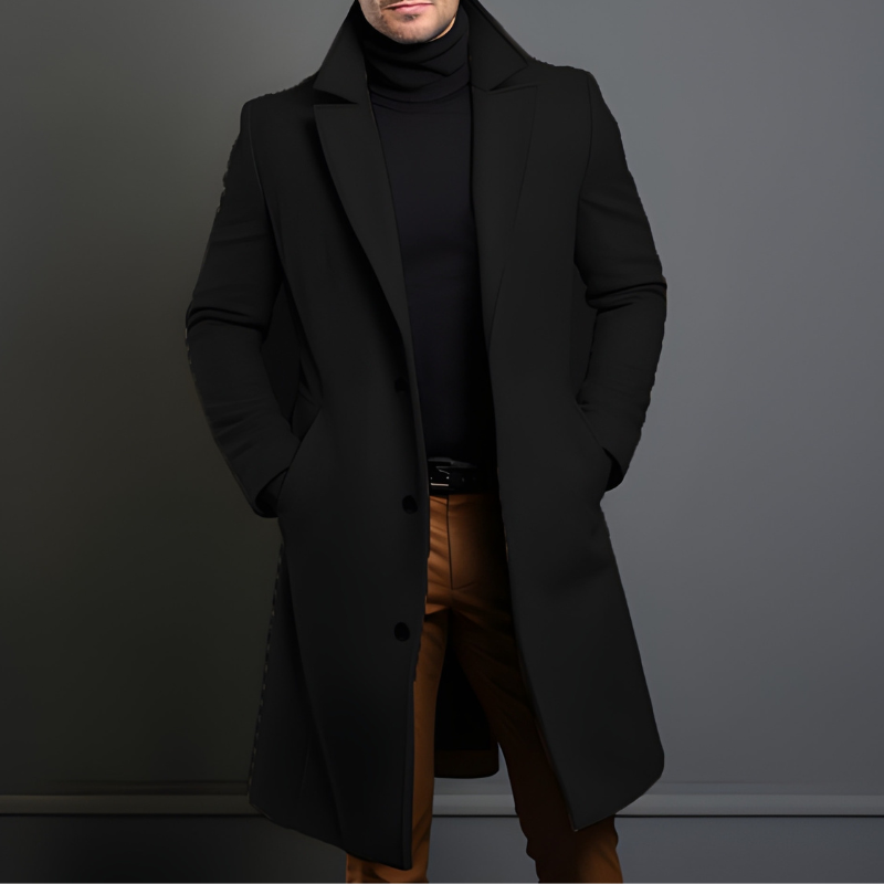 Winterjacke Herren im Tweed-Stil - schwarz