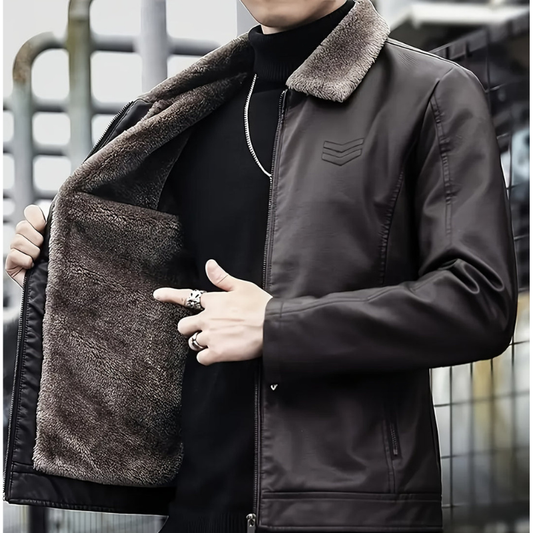 Winterjacke Herren als Outdoorjacke mit Futter - kaffee