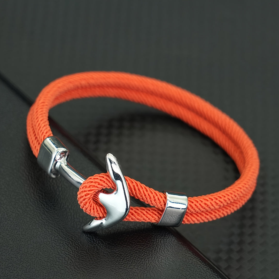 Herren Armband mit Ankerdesign und Verschluss - orange
