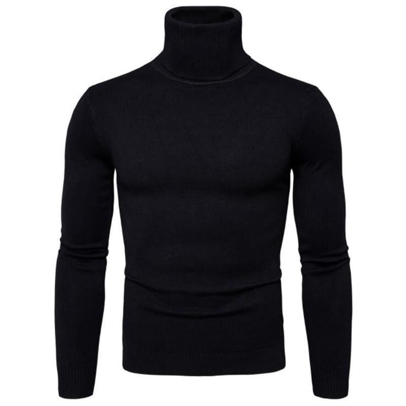 Herren Rollkragenpullover im Winterlook - schwarz