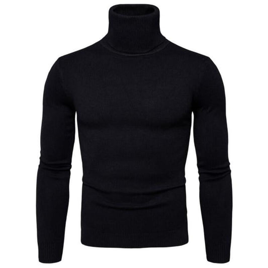 Herren Rollkragenpullover im Winterlook - schwarz