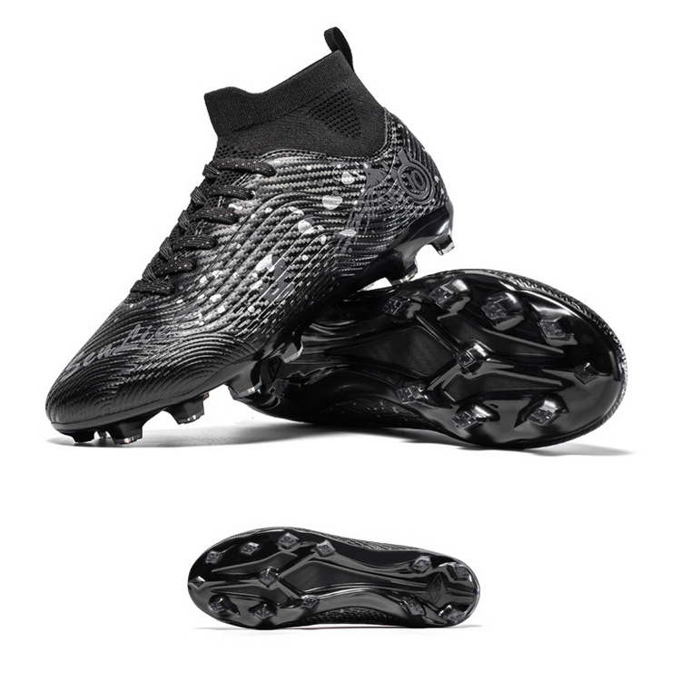 Herren Fußballschuhe High-Top mit breiter Passform - schwarz