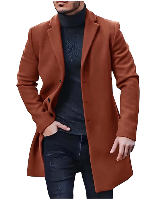 Herren Mantel im klassischen Look - braun