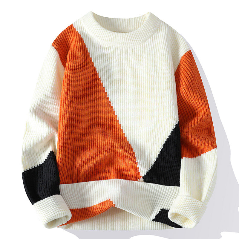 Herren Strickpullover mit Mustermotiv - beige
