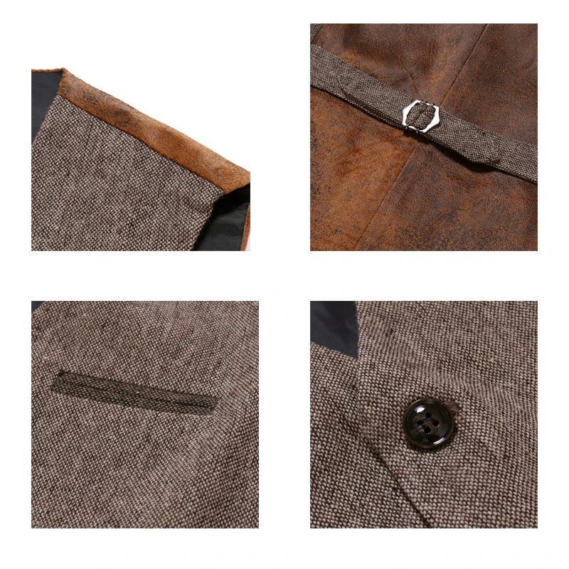 Herren Weste im Patchwork-Design mit Wendefunktion