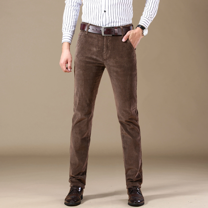 Herren Cordhose im Business-Casual-Look - khaki