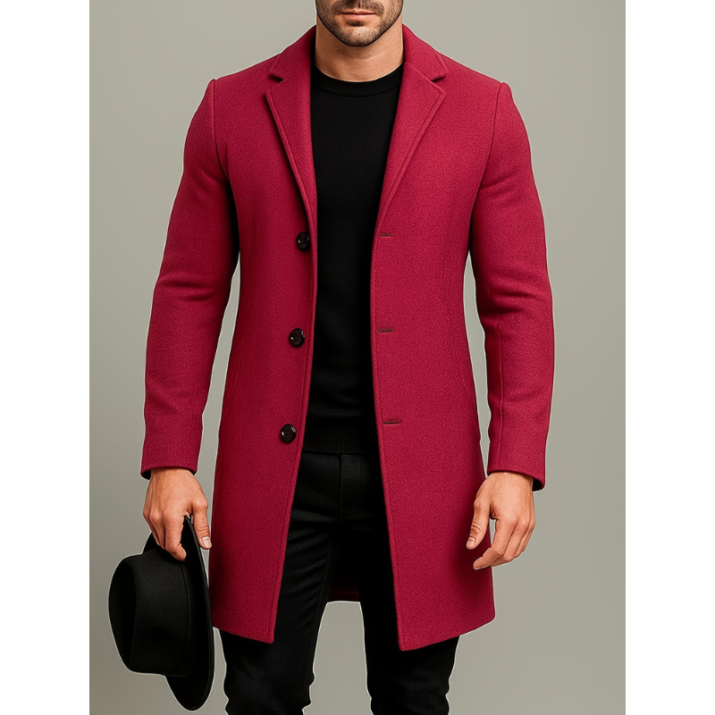Winterjacke Herren im Tweed-Stil - rot