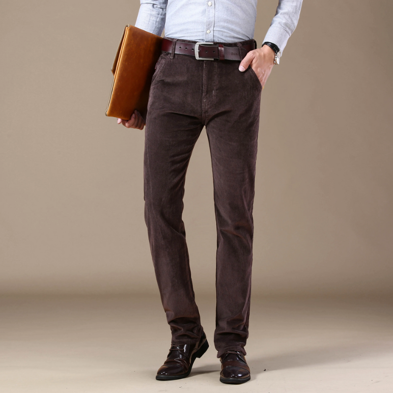 Herren Cordhose im Business-Casual-Look - braun