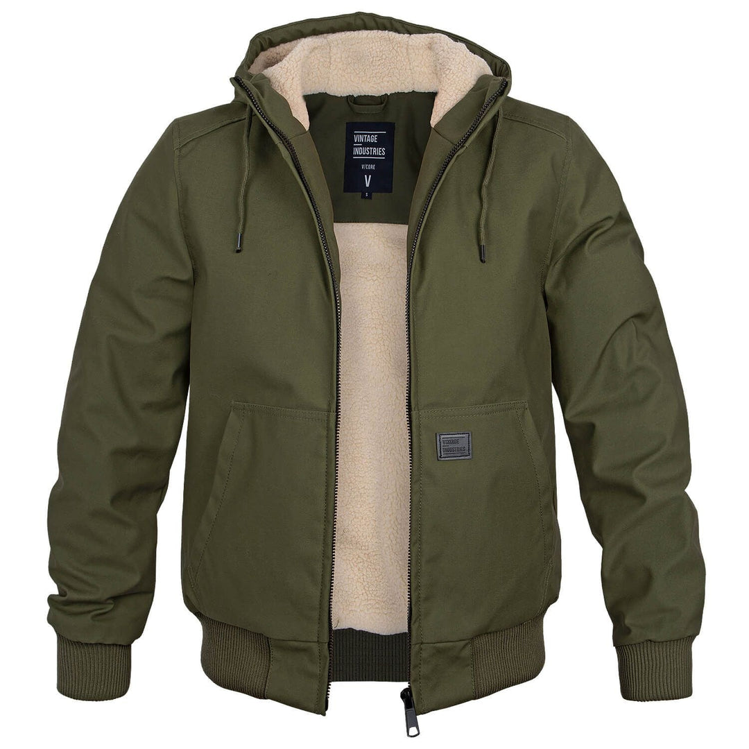 Jacke Herren warm gefüttert im Urban Stil - grün
