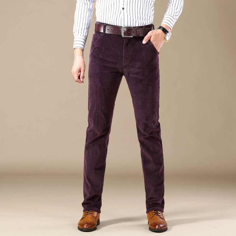 Herren Cordhose im Business-Casual-Look - violett