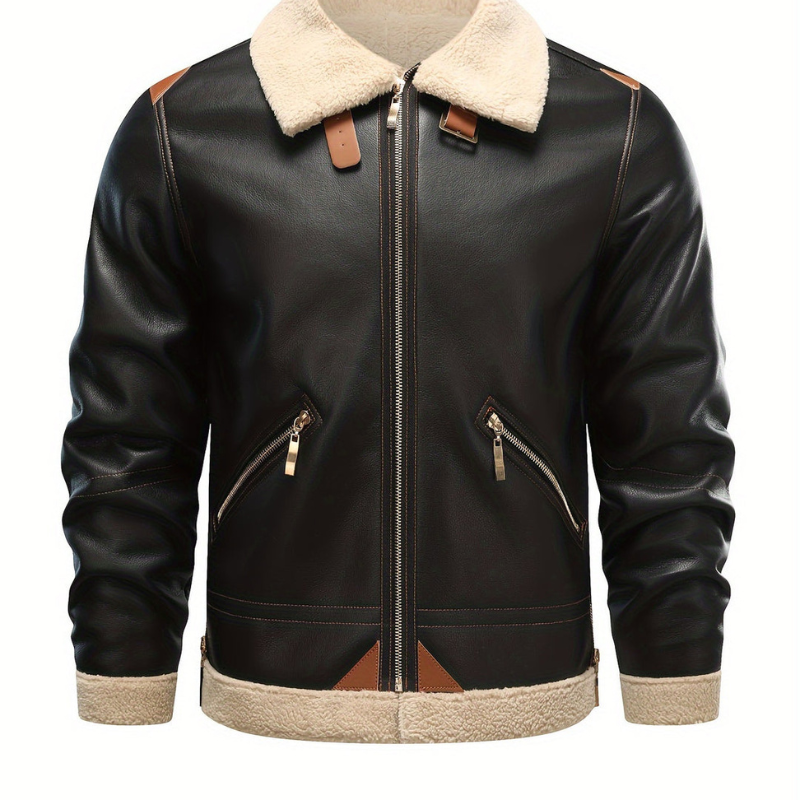 Winterjacke Herren mit Futter für kalte Tage - schwarz