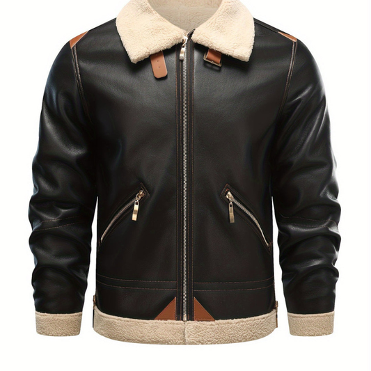 Winterjacke Herren mit Futter für kalte Tage - schwarz