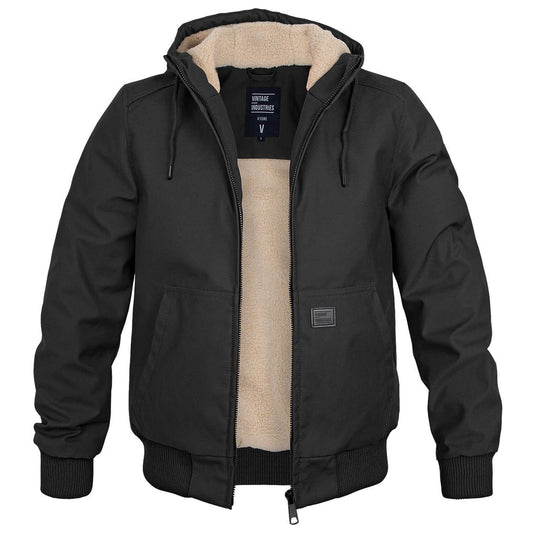 Jacke Herren warm gefüttert im Urban Stil - schwarz