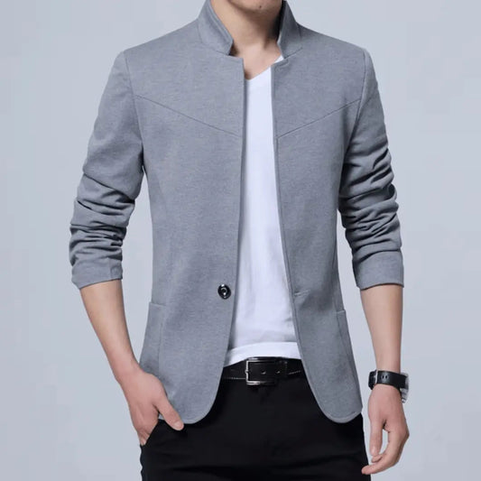 Herren Blazer mit Stehkragen im Slim Fit