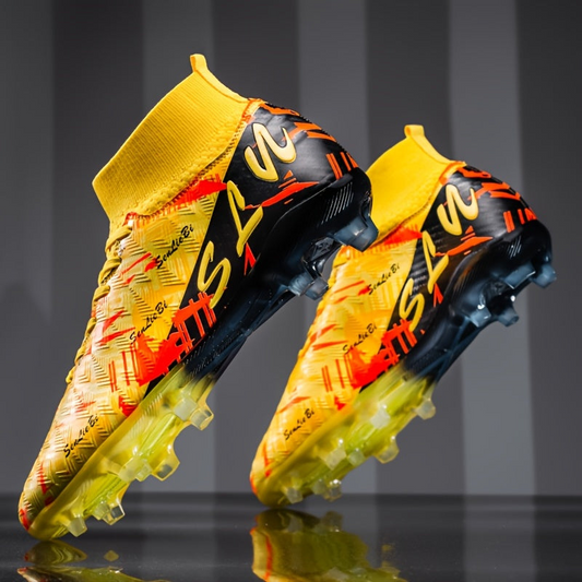 Herren Fußballschuhe High-Top mit starkem Halt - gelb