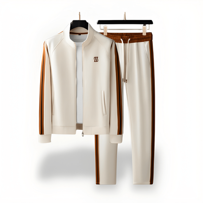 Trainingsanzug Herren als zweiteiliges Sportset - beige