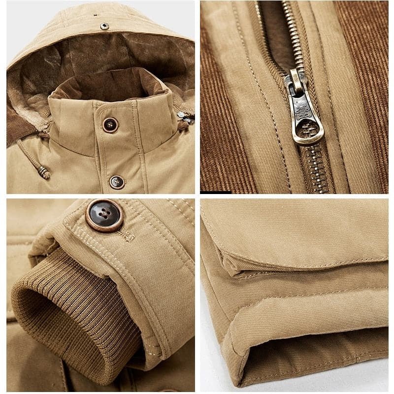 Herren Winterjacke als Parka mit Fleecefutter