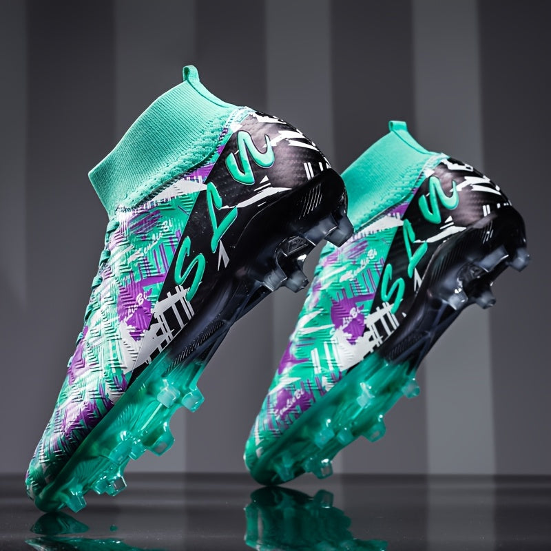 Herren Fußballschuhe High-Top mit starkem Halt - grün