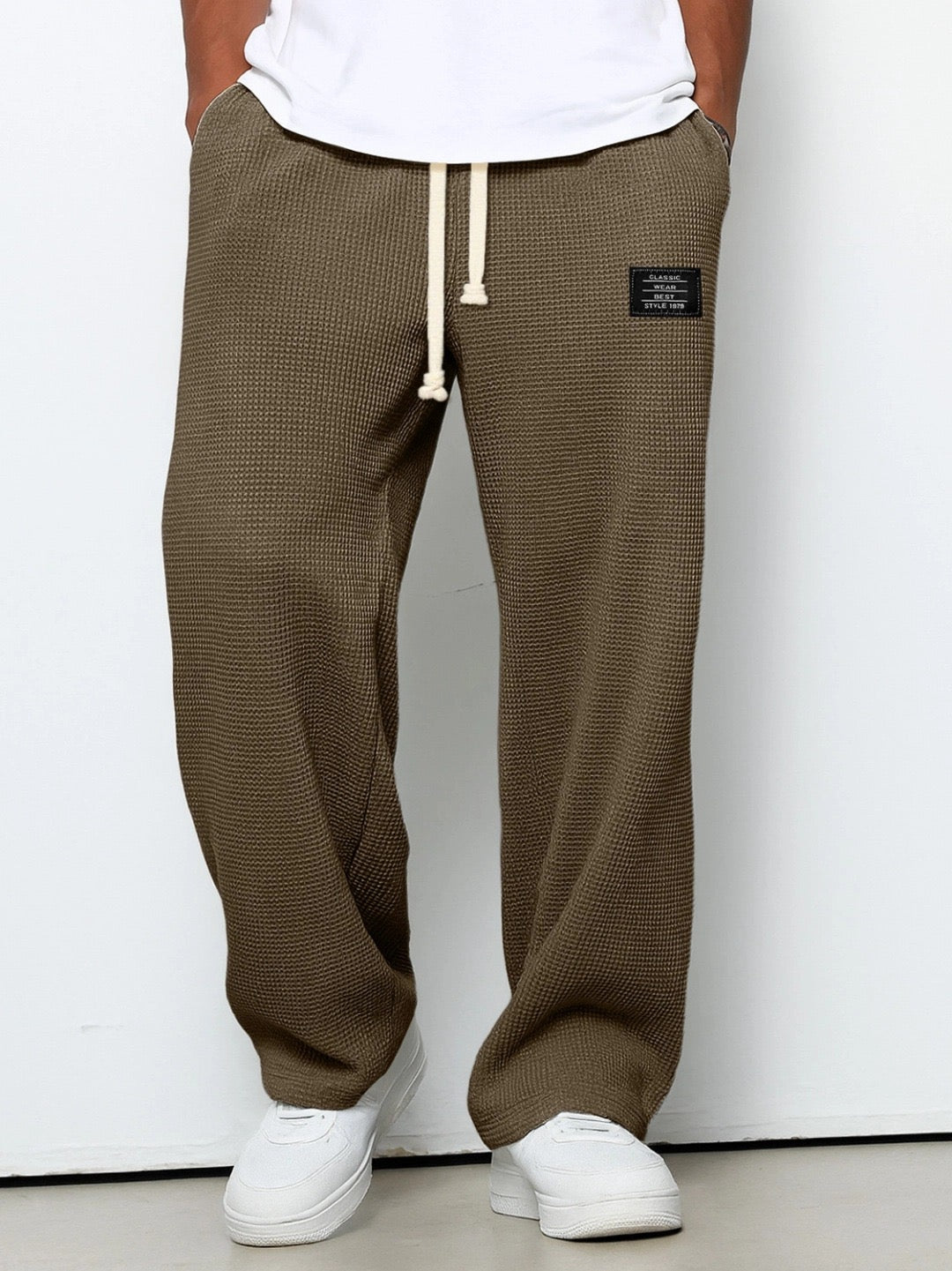 Jogginghose Herren mit strukturiertem Lounge Stil - braun