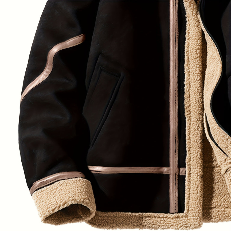 Winterjacke Herren im Retro-Stil mit Streifen