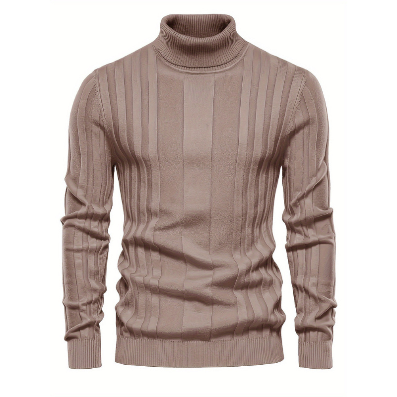 Herren Rollkragenpullover mit langen Ärmeln - khaki