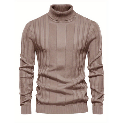 Herren Rollkragenpullover mit langen Ärmeln - khaki