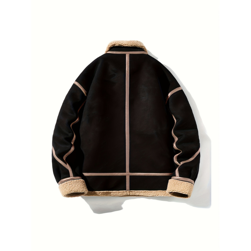 Winterjacke Herren im Retro-Stil mit Streifen