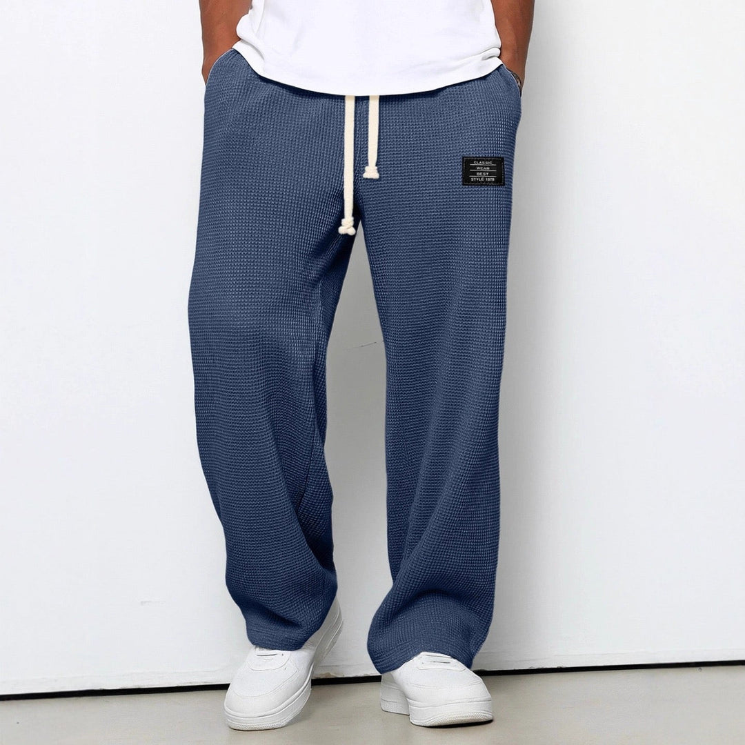 Jogginghose Herren mit strukturiertem Lounge Stil - blau