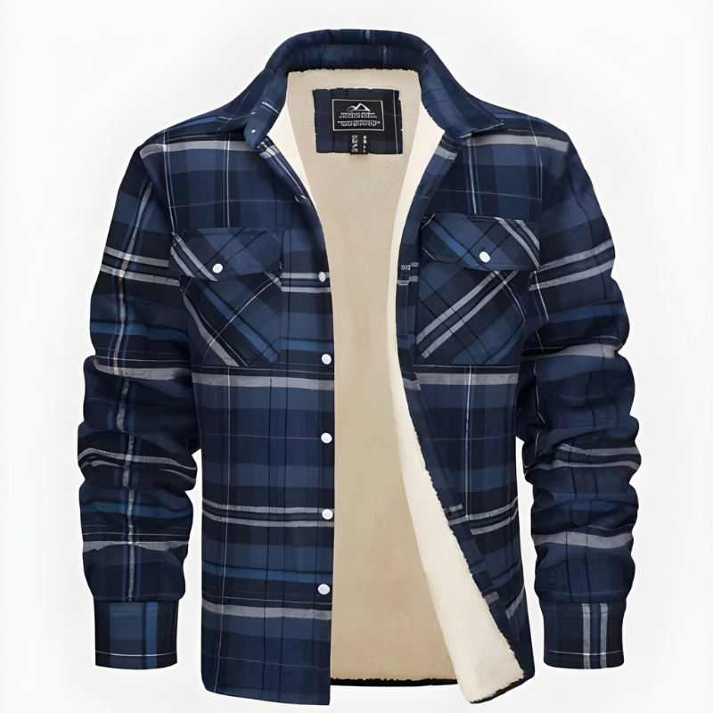 Herren Winterjacke mit Futter im Freizeitlook - blau-grau