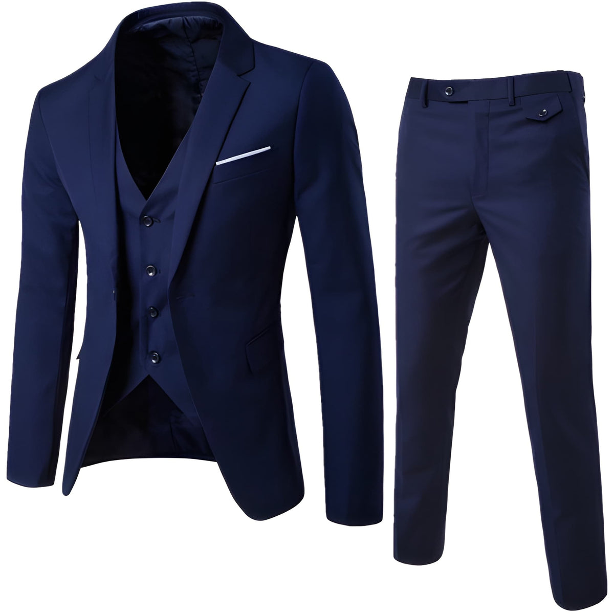 Herren Set Zweiteiliger Anzug Jacke und Hose - dunkel-blau