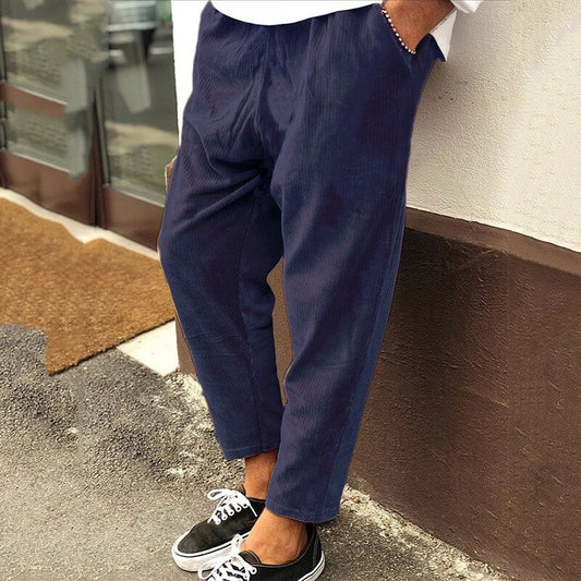 Cordhose Herren mit lockerem Schnitt - blau