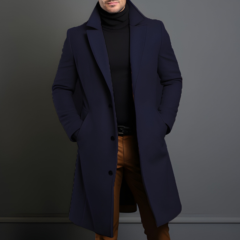 Winterjacke Herren im Tweed-Stil - marineblau