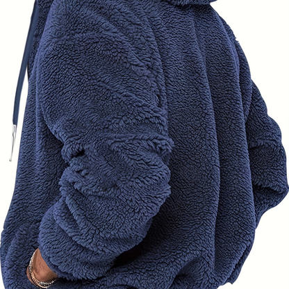Winterjacke Herren mit Kapuze aus Plüsch