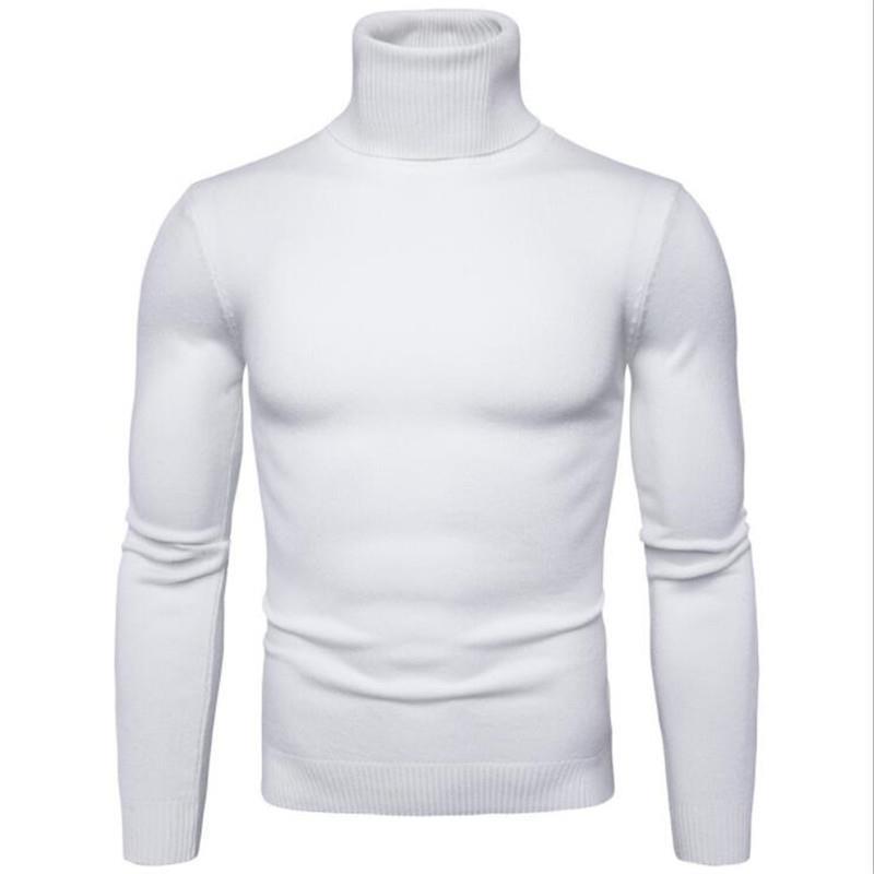 Herren Rollkragenpullover im Winterlook - weiß