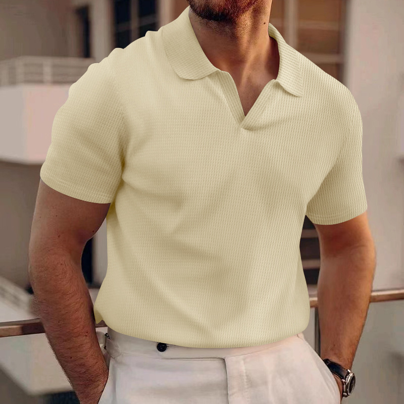 Herren Polo mit Kragen und Knopfleiste - khaki