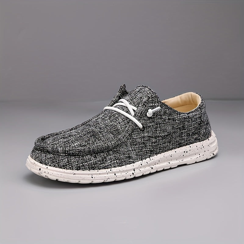 Herren Loafers aus Canvas im Slip-on-Stil - schwarz
