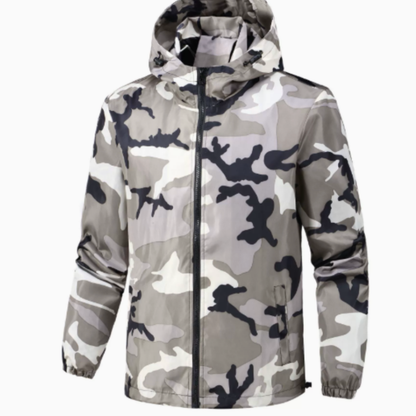 Herren Winterjacke mit Kapuze und Langarm - camouflage-khaki