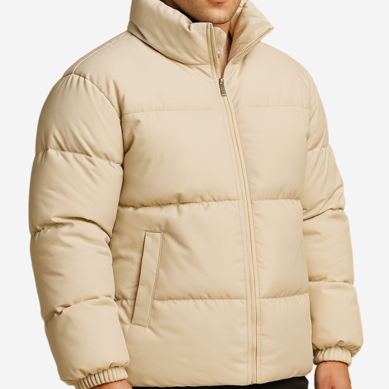 Herren Pufferjacke mit gewattetem Design - khaki
